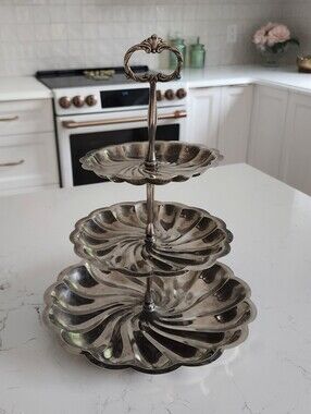 Gorgeous Vintage Three-Tier Silver Plated Serving Stand by FB Rogers